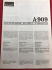 A-909 Sansui Vintage Operating Instructions Specifications