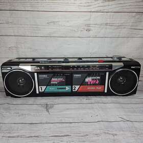 Cs-w220u Aiwa Am/fm Stereo Radio Cassette Recorder Double Deck Dual Tape Boombox