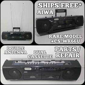 Cs-wr66u Aiwa Stereo Cassette Recorder Rare Design - For Parts Or Repair Read