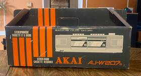 Akai Aj-w207 Vintage Am/fm Double Cassette Boombox Original Box And Packaging