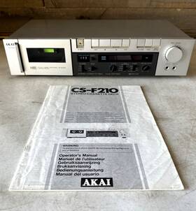Akai Cs-f210 Vintage Stereo Cassette Deck Model Tested Working Needs New Belt