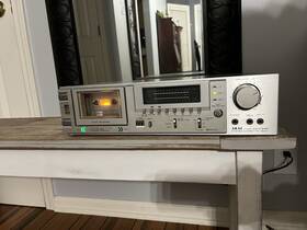 Akai Cs-f33a Vintage Silver Face Model Stereo Cassette Deck - Powers On
