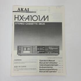 Hx-a101m Akai Owners Manual Stereo Cassette Deck Original Only