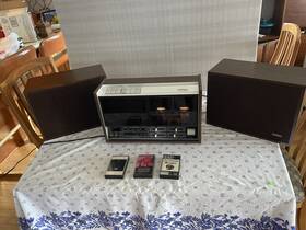 Micro-87r Ampex Full Set Vtg Am/fm Micro 87r Cassette Tape Recorder Player Speakers Works