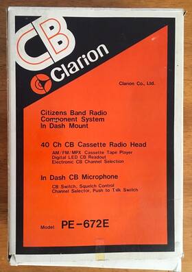 Pe-672e Clarion Vintage In Dash 40 Ch Cb Cassette Car Radio Used With Box Untested