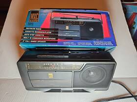 Csr-10 Crown Vintage Mxc Radio Cassette Recorder Fm Am Tape Boombox Black Read