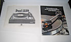 1229 Dual Electronics Professional Automatic Turntable Owners Manual Brochure Mounting Inst