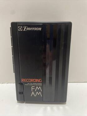 100cs Emerson Vintage Portable 2 Band Stereo Cassette Recorder Am/fm Radio