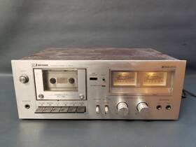 Cd-502d Emerson Vintage Stereo Cassette Deck Silver / Woodgrain For Parts/repair