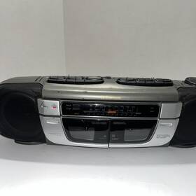 Ps6449 Emerson Am/fm Dual Cassette Recorder Boombox For Parts Or Repair