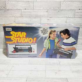 Gabriel 026262550008 Star Studio Dual Cassette Deck Recorder Sing With The Stars Complete Vtg
