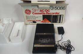 3-5086 Ge Vintage Slim Ac/dc Cassette Recorder