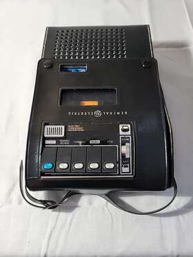 3-5140 Ge Vintage Portable Cassette Tape Recorder Model A W Orig/ Case Cord Box