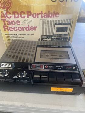 3-51458b Ge General Electric Ac/dc Portable Cassette Tape Recorder Model 3-51458
