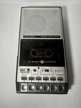 3-5153a Ge Vintage General Electric Portable Cassette Tape Recorder Player Tested