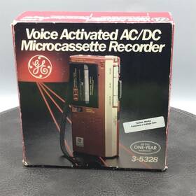3-5328a Ge Vintage General Electric Voice Activated Microcassette Recorder