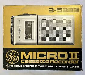 3-5333a Ge Vintage Micro Ii Model Mini Cassette Recorder Nos - Works