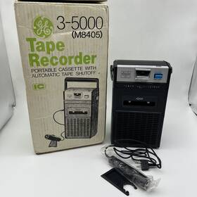 M8405 Ge Vintage Portable Cassette Tape Recorder In Box With Microphone Tested