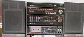 S5700 Gpx Vintage Stereo System With Turntable And Dual Cassette Player Working