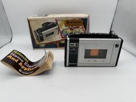 Trq-243s Hitachi Vintage Cassette Recorder With Box And Manual Untested Japan
