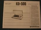 Kd-500 Owners Manual Kenwood Turntable