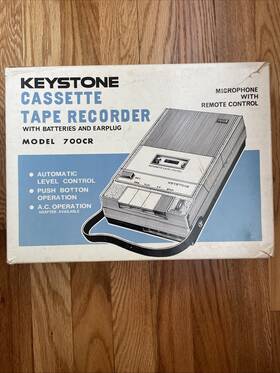 700-cr Keystone Vintage Portable Cassette Tape Recorder 700cr Made In Japan