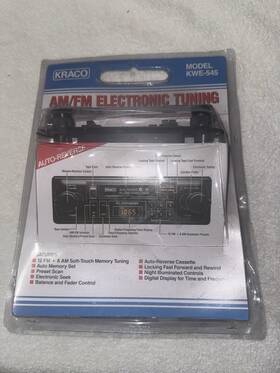 Kraco Kwe-545 Vintage Car Stereo Cassette Player Knobs Tuner Radio Am Fm Nib