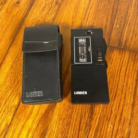 P-124 Lanier Harris Hand Held Micro Tape Recorder With Leather Case