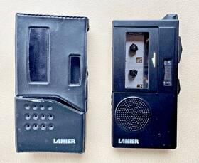 P-135 Lanier Harris Hand Held Micro Tape Recorder With Leather Case