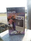 N2200 Philips Vintage Portable Carry Cassette Deck Tape Player Model Box
