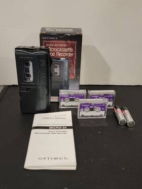 Micro-34 Optimus Vintage Voice-activated Micro 34 Cassette Tape Recorder Tested