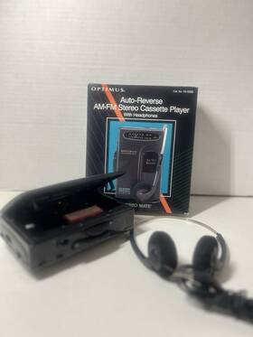 Scp-79 Optimus Stereo Cassette Tape Player And Headphones/box- Working Vintage