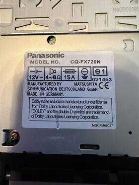 Cq-fx720n Panasonic Car Audio System Cassette Player Tape Deck Vintage