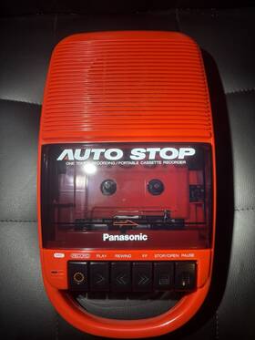 Rq-40 Panasonic Red Portable Cassette Tape Player Recorder Works With Battery