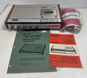 N2400 Philips Vintage Stereo Cassette Recorder 70s