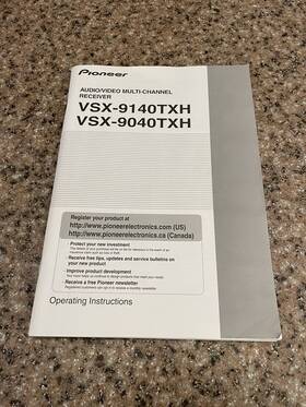 Vsx-9140thx Pioneer Original 9040thx Operating Instructions Owners Manual