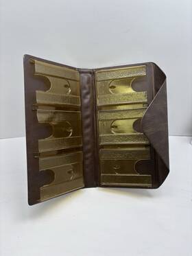 Pocket U.s. 4.253.567 Vintage 70s Rare Cassette Storage Holder Book Folder Plastic Brown Faux Leather
