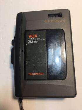 Radio Shack Optimus Ctr-113 Vintage Vox Voice Actuated Cassette Tape Recorder Tested Working