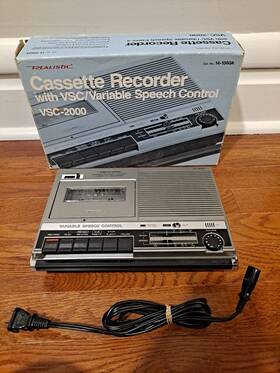 Vsc-2000 Radio Shack Realistic Vintage Variable Speech Cassette Recorder - Tested And Working