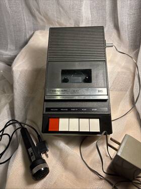 Radioshack Cat-14-833 Vtg Radio Shack Realistic Ctr-27 Tandy Portable Cassette Recorder Microphone