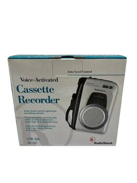 Ctr-124 Radioshack New In Box Vintage Radio Shack Voice Activated Cassette Recorder