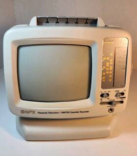 Tvp9 Radioshack Portable 5 Inch Black/white Tv Am Fm Radio Cassette Player Recorder. Vintge Retro