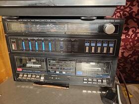 13-1229 Realistic System 200 Model Dual Cassette Deck Am Fm - Everything Works