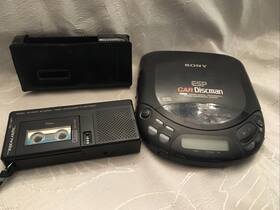 14-1059 Realistic Vintage Micro Cassette Recorder No# And Sony Discman