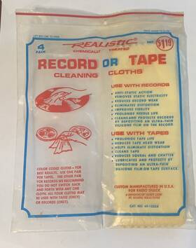 44-1088a Realistic Rare Vintage Record Or Tape Cleaning Cloths Package Of 2 New