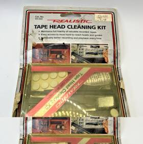 Realistic 44-222 Vintage Tape Head Cleaning Kit Radio Shack Cat With Case