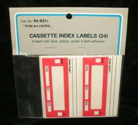 44-621a Realistic Cassette Self-adhesive Index Labels 24 -# New Free Shipping