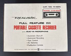 Ctr-208 Realistic Radio Shack Portable Cassette Recorder Built In Microphone Nob