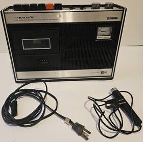 Ctr-9 Realistic Portable Cassette Player And Recorder Power Cable Mic Tested