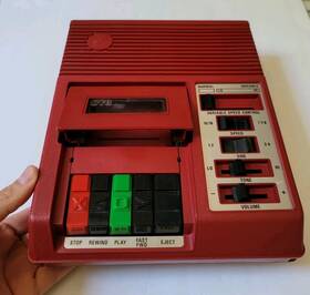Congr3ss Roinn Vintage C-78 Library Cherry Red Bl1nd Cassette Tape Player Lo-fi Music